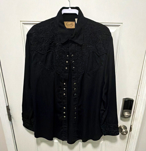 Scully men black embroidered - black,