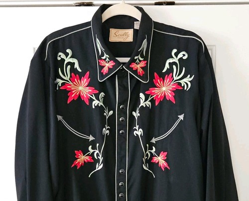 Scully men black western - men's, xl